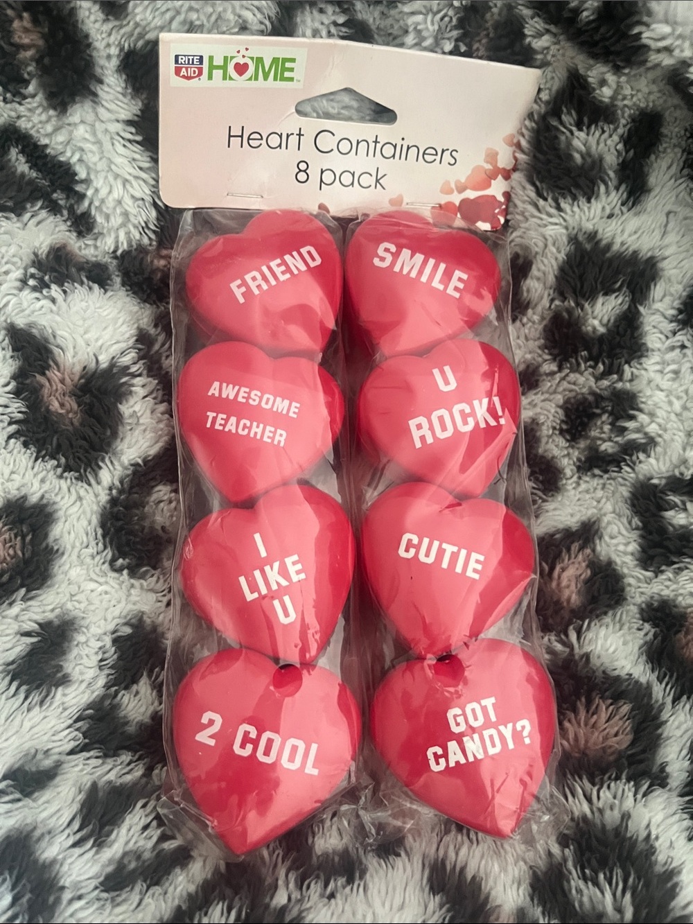 Rite Aid HOME Heart Containers 8-Pack - Red Conversation Hearts